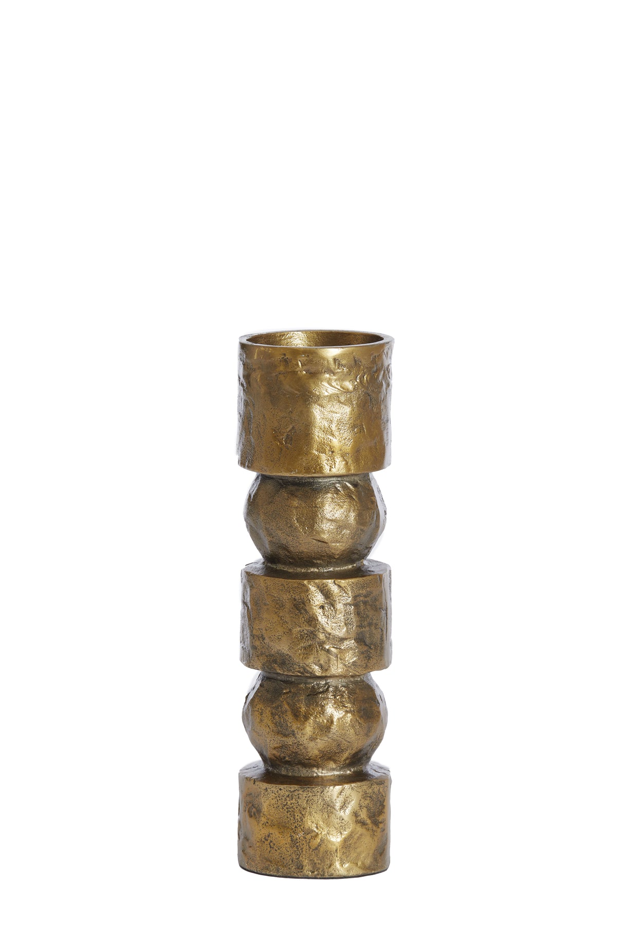 Elegant Bronze Candle Holder - 31cm Tall, 9cm Diameter