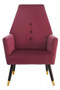 Loretta Stone Velvet Chair With Black Wood And Gold Finish Legs