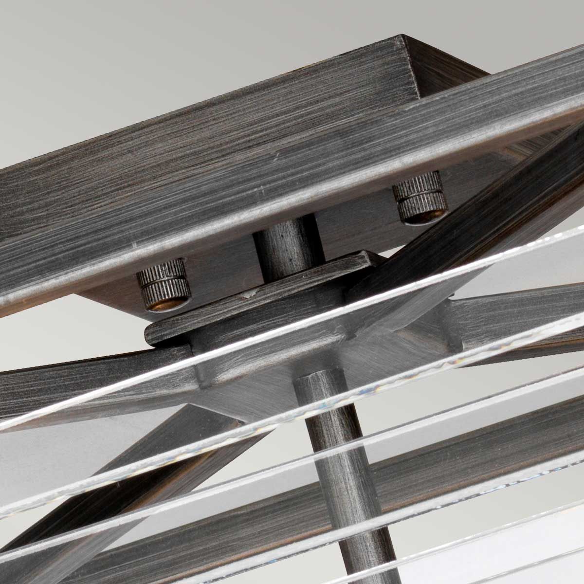 Louvre Quad Light Industrial Flush Mount