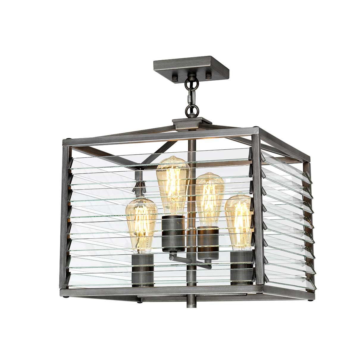 Louvre Industrial Elegance 4-Light Pendant