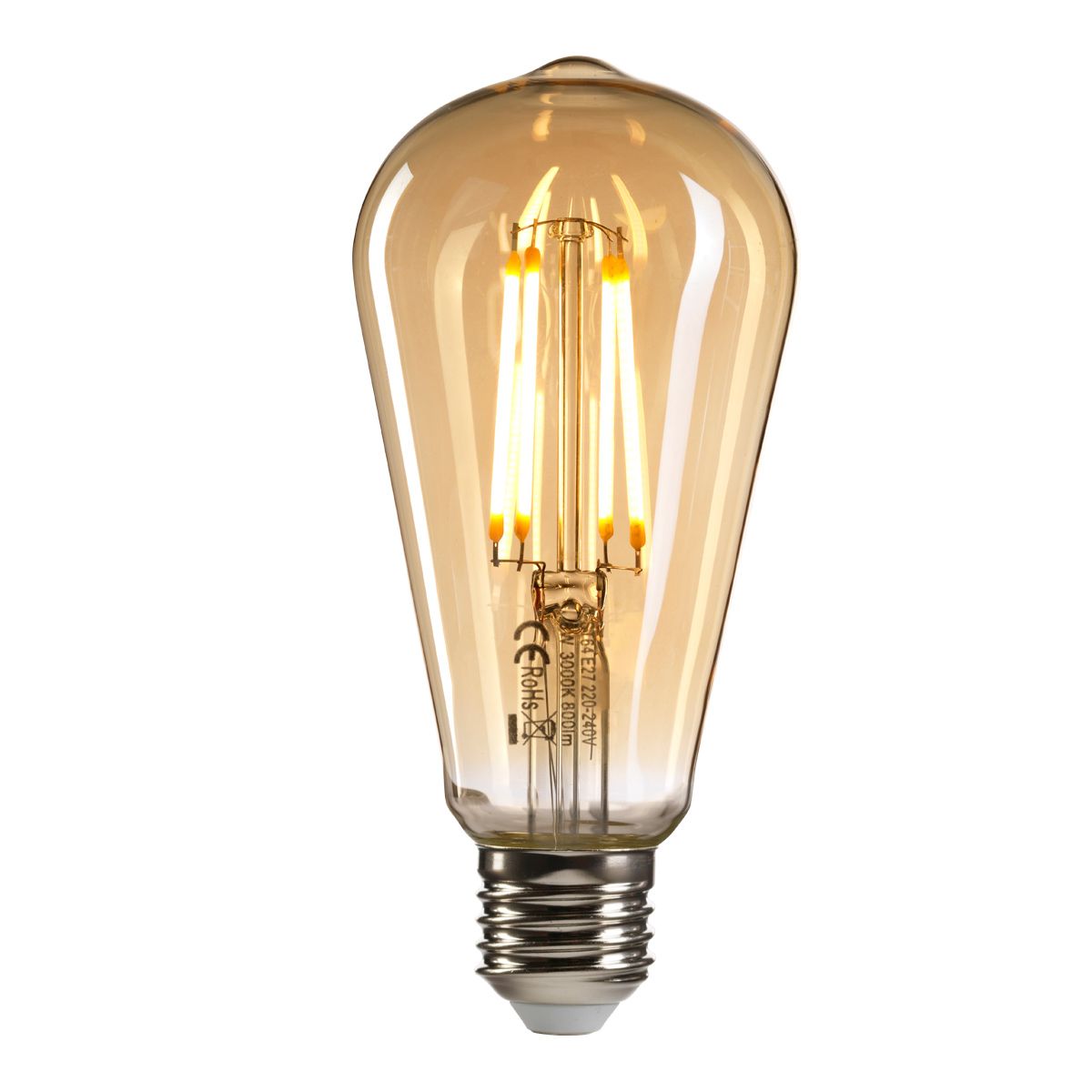 Litec Vintage E27 Amber Glass LED Bulb