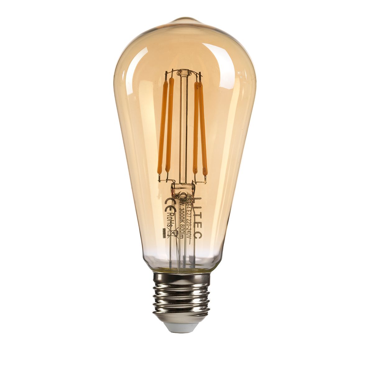 Litec Vintage E27 Amber Glass LED Bulb
