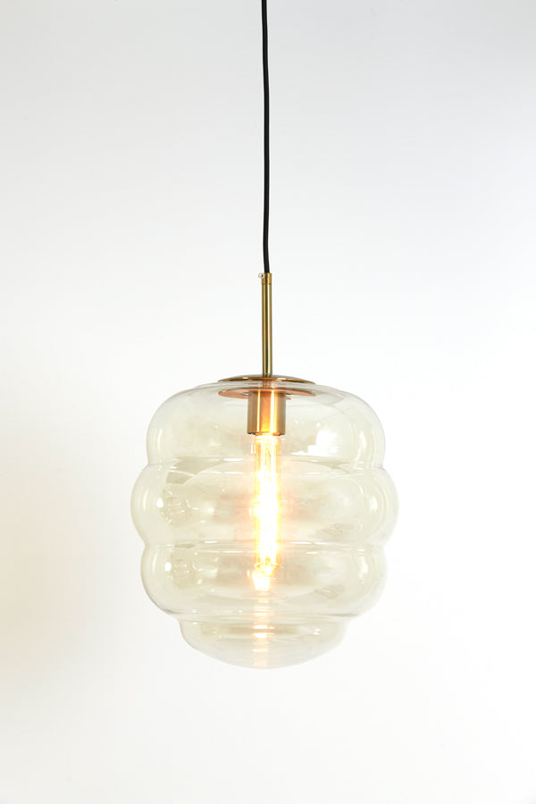 Elegance in Light: Misty Amber and Gold Hanging Lamp (Ø30x37 cm)