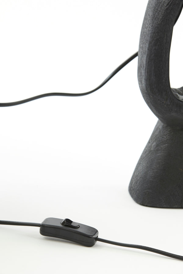 Django Wood Matte Black Lamp Base 11x9x45 cm