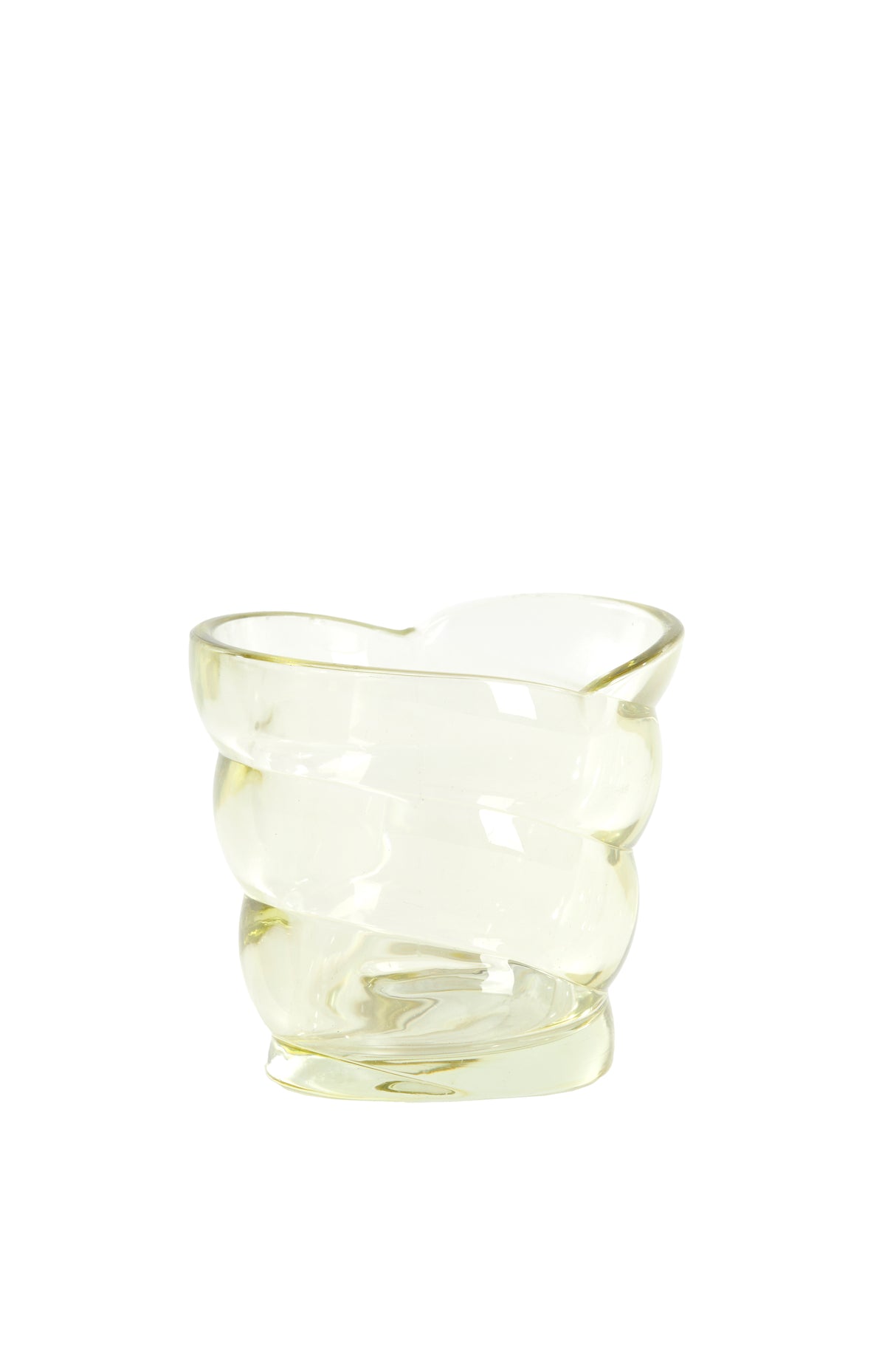 Glass Tealight Holder 10x7x9 cm in Yellow and Green Hues