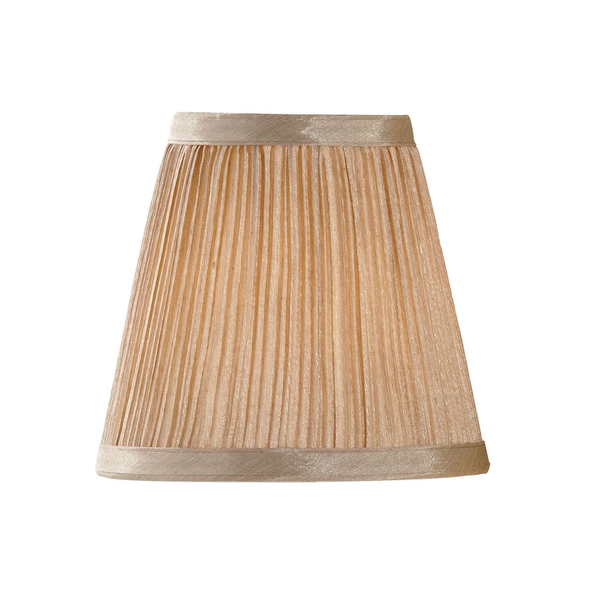 Clip Shades Mushroom Pleat Gold Chiffon Candle Shade Gold