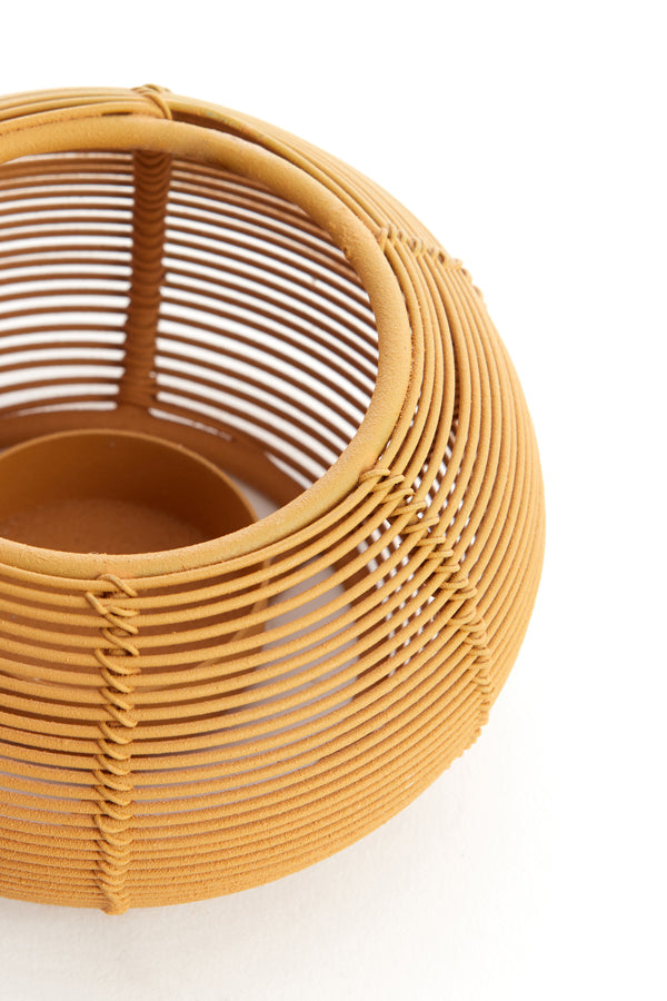 Ocher Yellow Matt Tealight, 11x7 cm, Biano Series