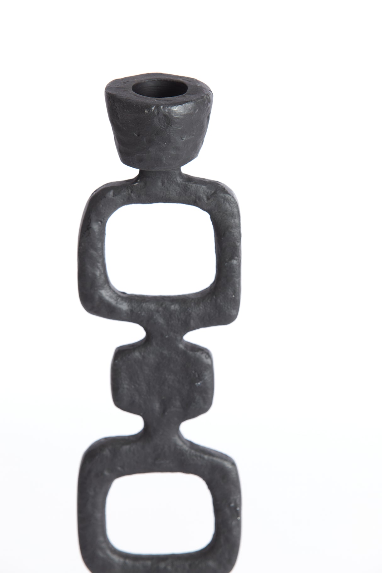 Elegant Black Cadiz Candle Holder, 31 cm