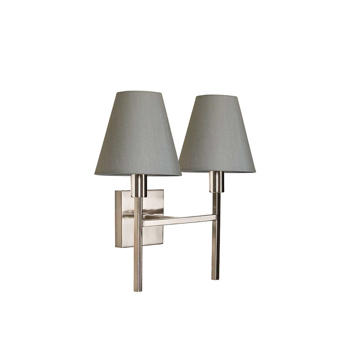 Sophisticated Dual-Light Brushed Nickel Wall Fixture