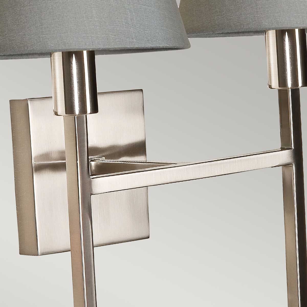 Sophisticated Dual-Light Brushed Nickel Wall Fixture