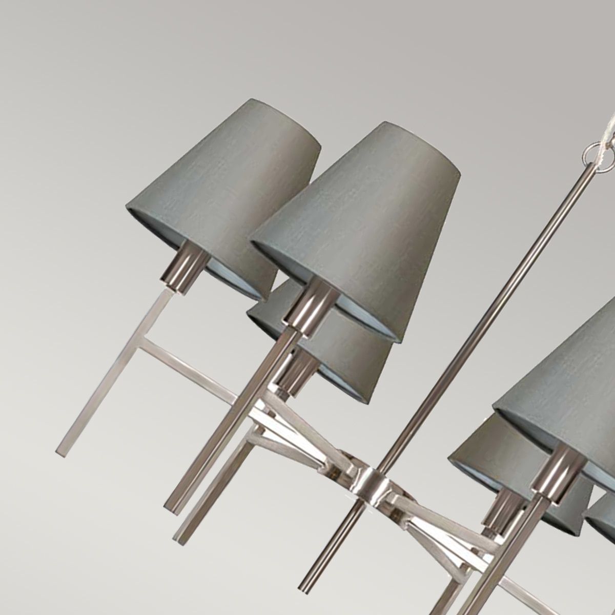 Elegant Lucerne 6-Light Brushed Nickel Chandelier with Candle Shades