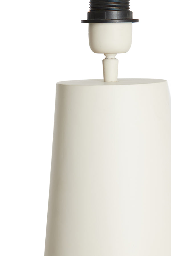 Ceramic Cylindrical Lamp Stand in Matte Cream (18x43 cm)