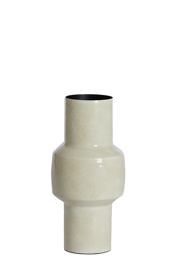 Elegant Cream Senuma Vase: 16x33 cm Shiny Finish