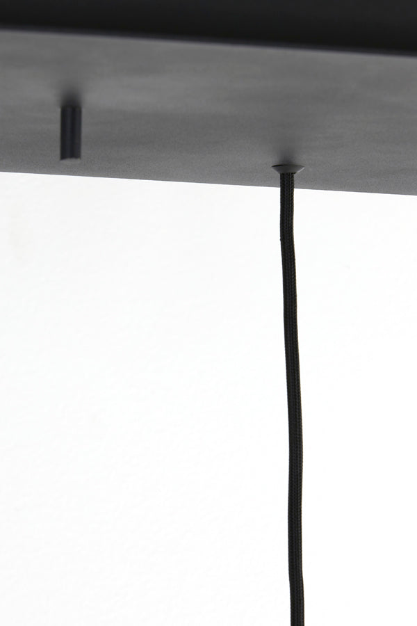 Elegant 10-Light Pendant Lamp with Brown Glass and Matte Black Frame (120x60x110 cm)