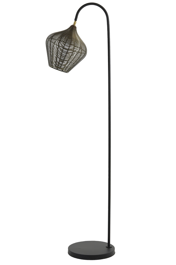 Antique Bronze and Matte Black Alvaro Floor Lamp 35x30x160 cm