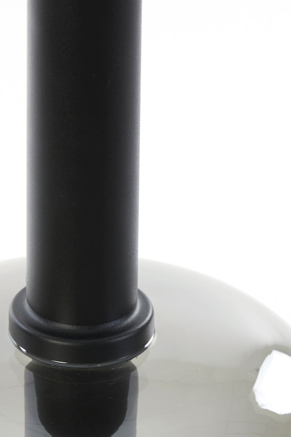 Modern Pendant Light with Black and Smoked Glass Design (Ø21x37 cm)