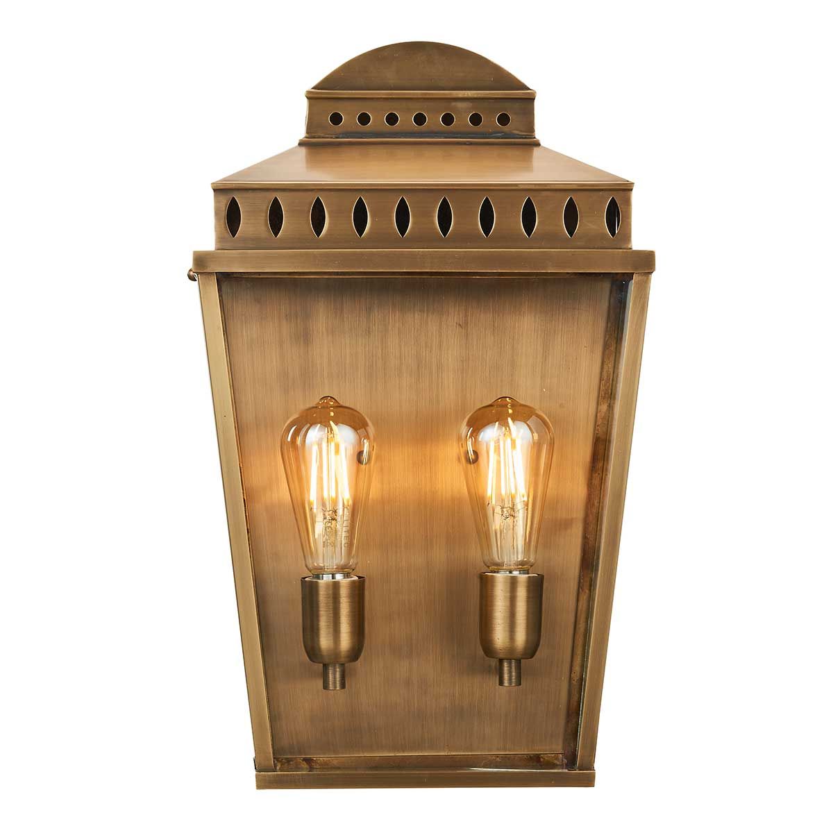 Elegant Aged Brass Mansion Wall Lantern