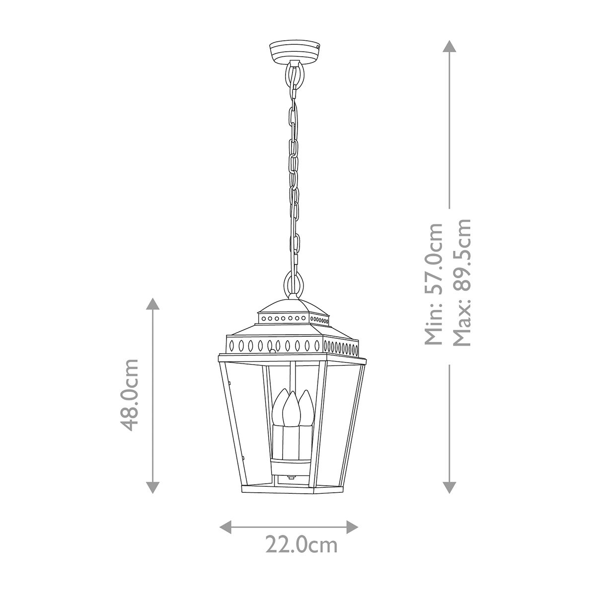 Elegant Brass Chain Lantern from the Mansion House Collection