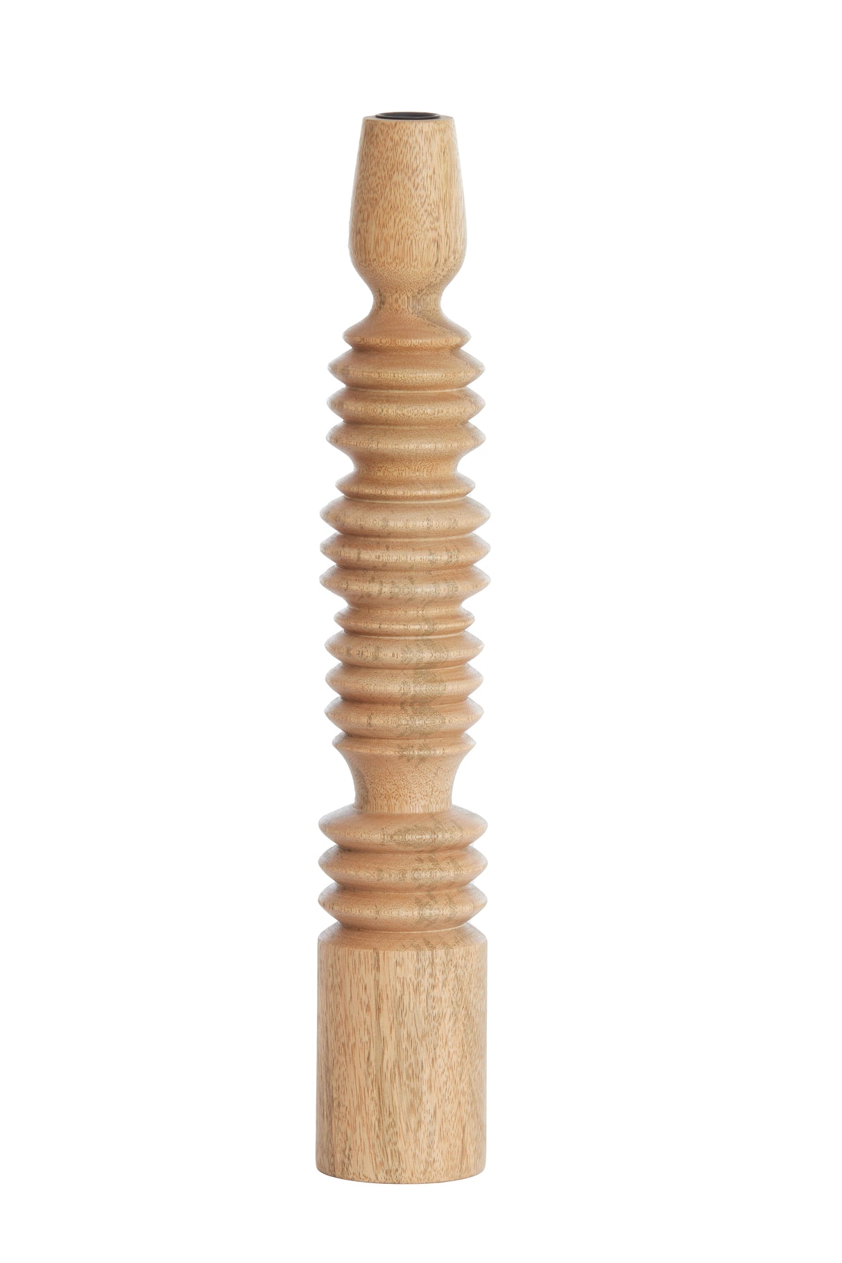 Rustic Elegance: Tall Wooden Candle Holder 45.5 cm