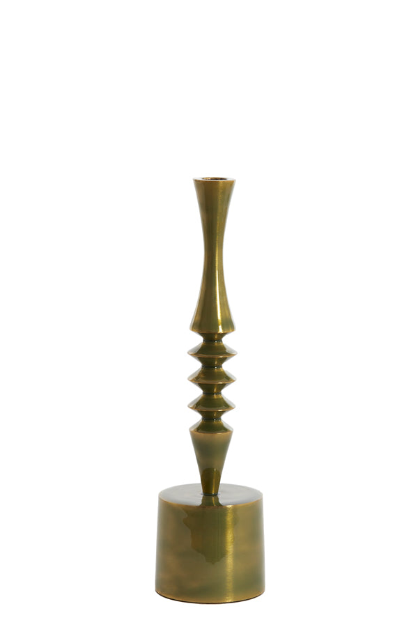 Shimmering Emerald Gold Candle Holder - 10x35 cm Mistry Collection