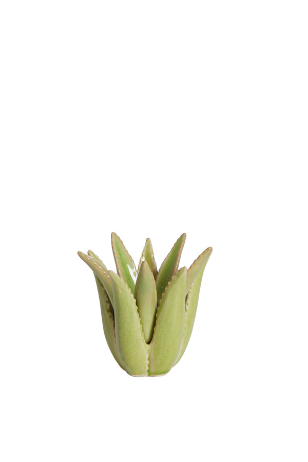 Cactus-Inspired Ceramic Candle Holder in Soft Green, Ø11.5x11.5 cm