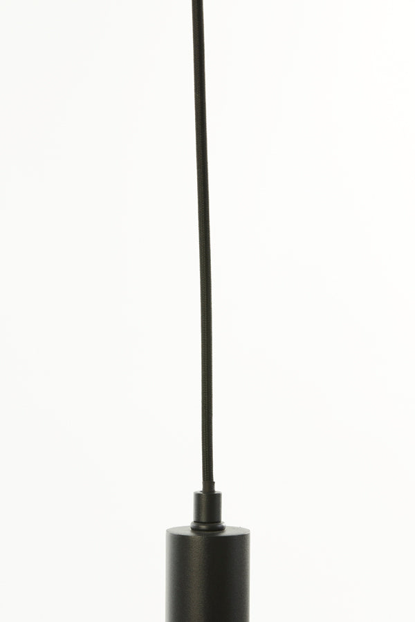 Suspended Elegance: Black & Smoked Glass Pendant Lamp Ø22x52 cm