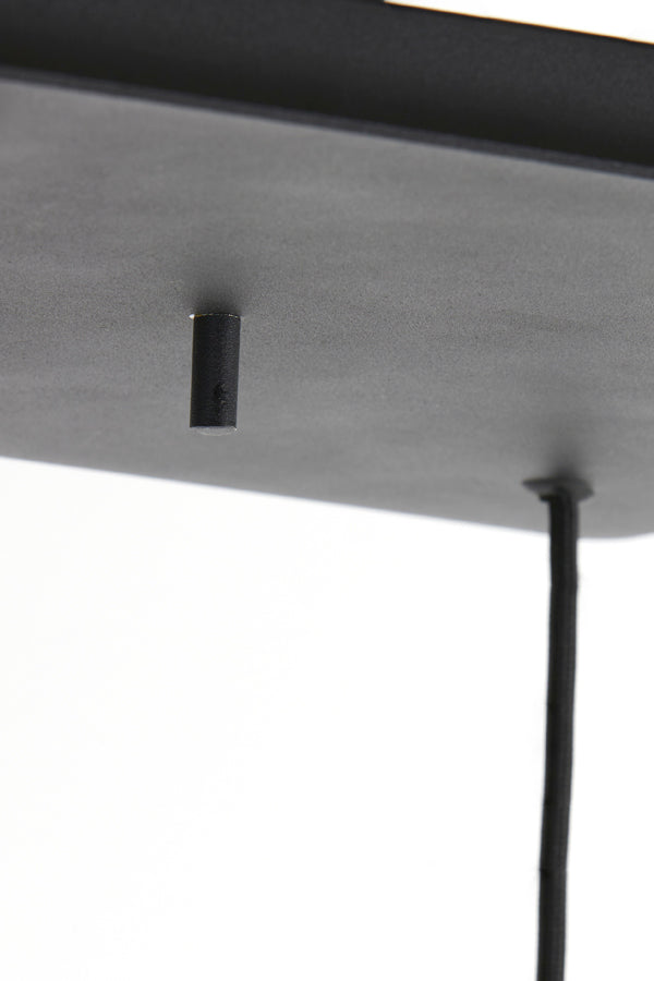 Elegant 10-Light Pendant Lamp with Brown Glass and Matte Black Frame (120x60x110 cm)