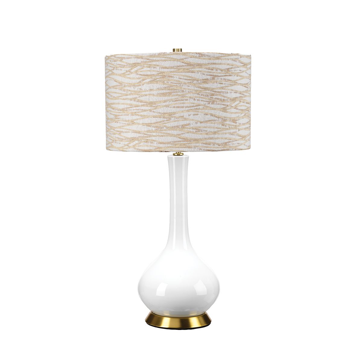 Milo 1 Light Table Lamp Aged Brass, White, Orange