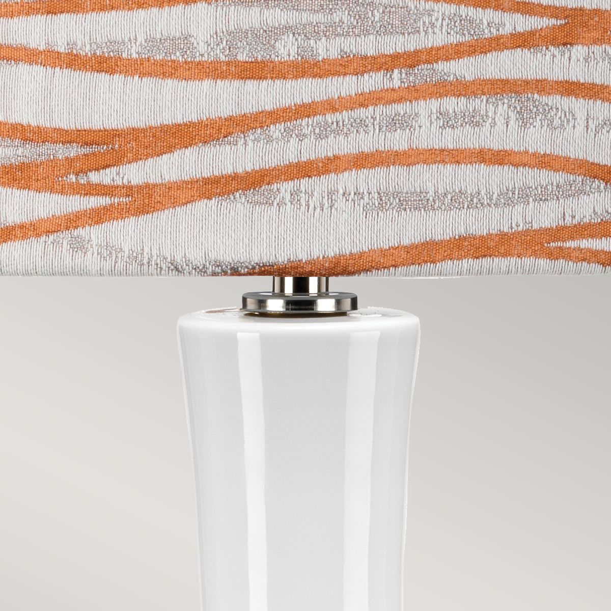 Milo 1 Light Table Lamp Polished Nickel, White, Orange