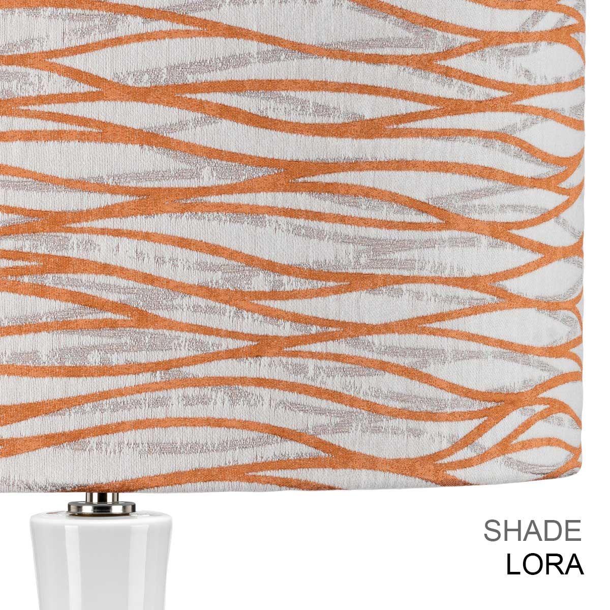 Milo 1 Light Table Lamp Polished Nickel, White, Orange