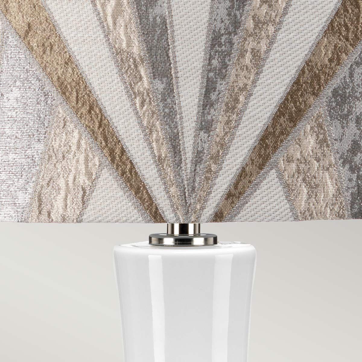 Milo 1 Light Table Lamp Polished Nickel, White, Silver