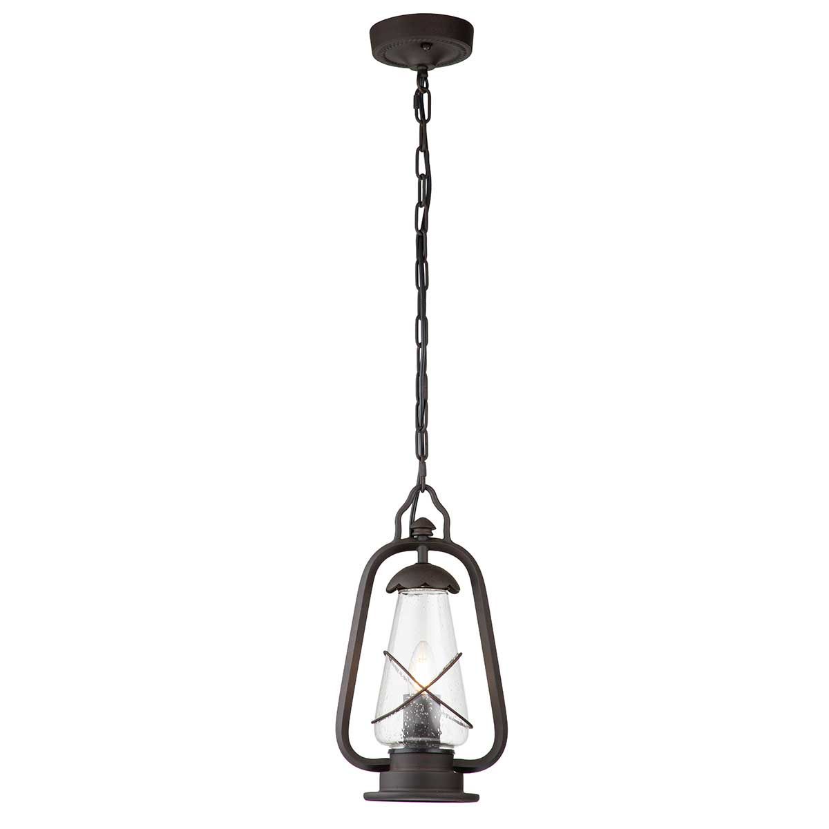 Vintage Bronze Miner's Lantern Chandelier