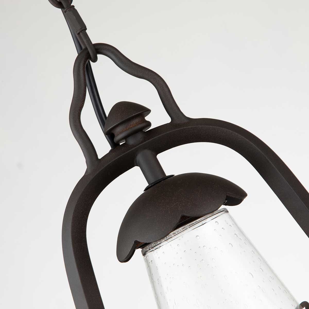 Vintage Bronze Miner's Lantern Chandelier