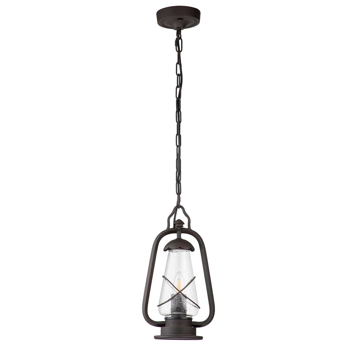 Vintage Bronze Miner's Lantern Chandelier