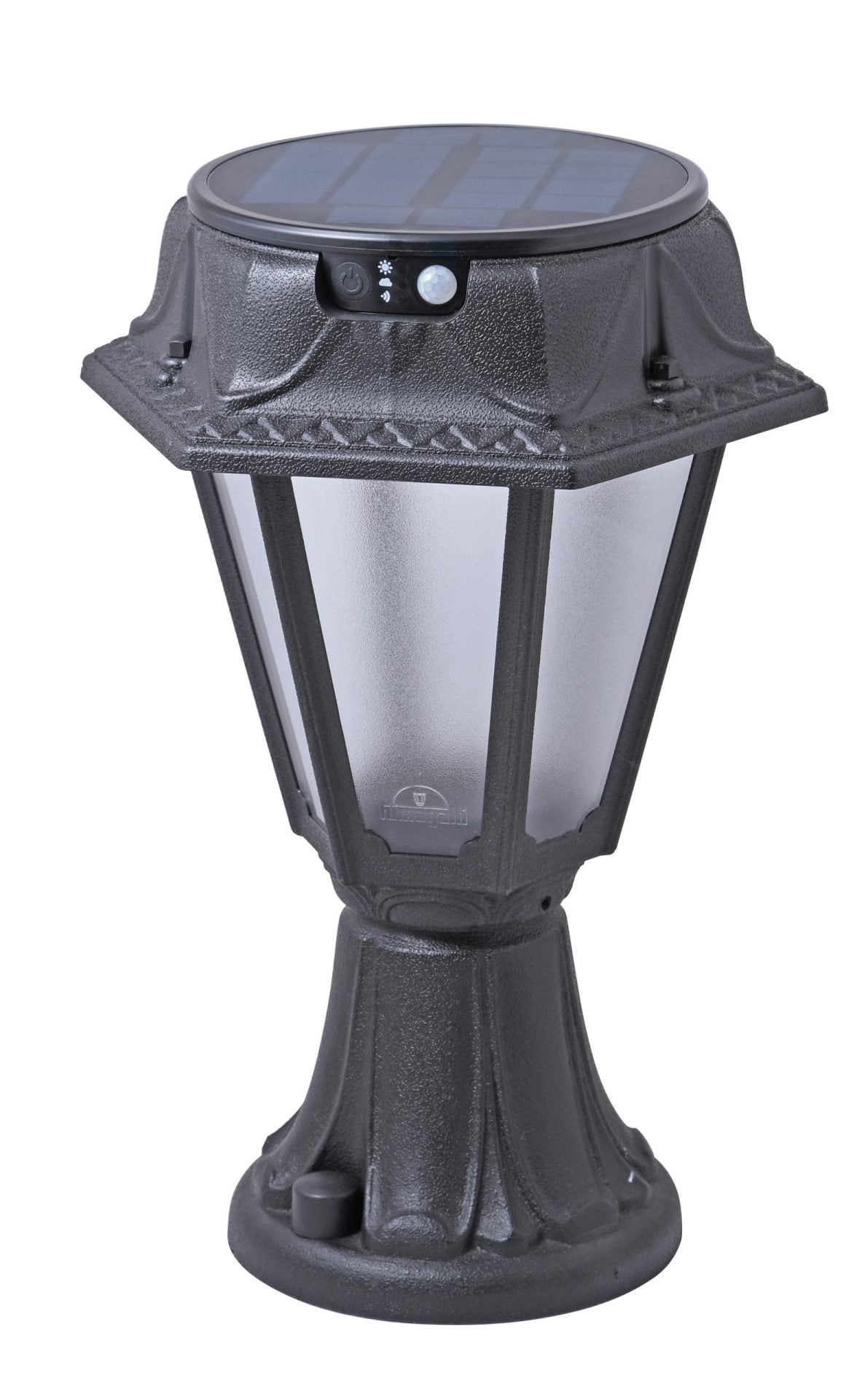 Rosetta Minilot Solar LED 280lm 4000K, Solar Pedestal Light, Black/Frosted