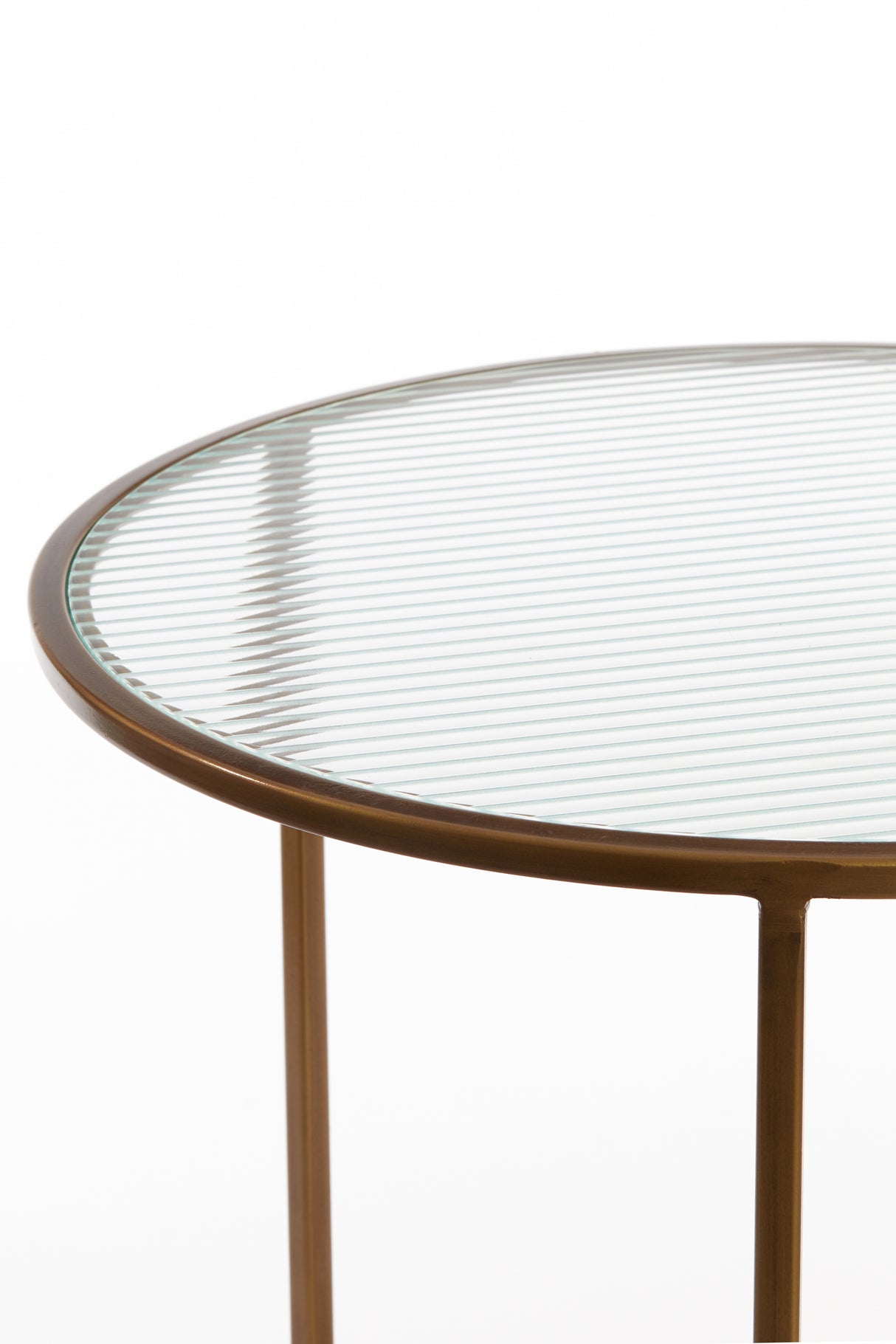 Elegant Nesting Glass and Gold Side Tables Set of 2 - Ø40x45 & Ø50x52 cm