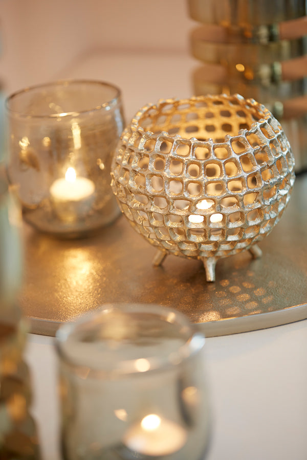 Antique Gold Tealight Holder Ø10x9 cm - Purcina Edition