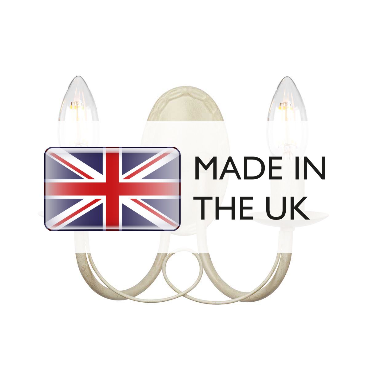 Ivory Gold Minster Dual-Light Wall Sconce