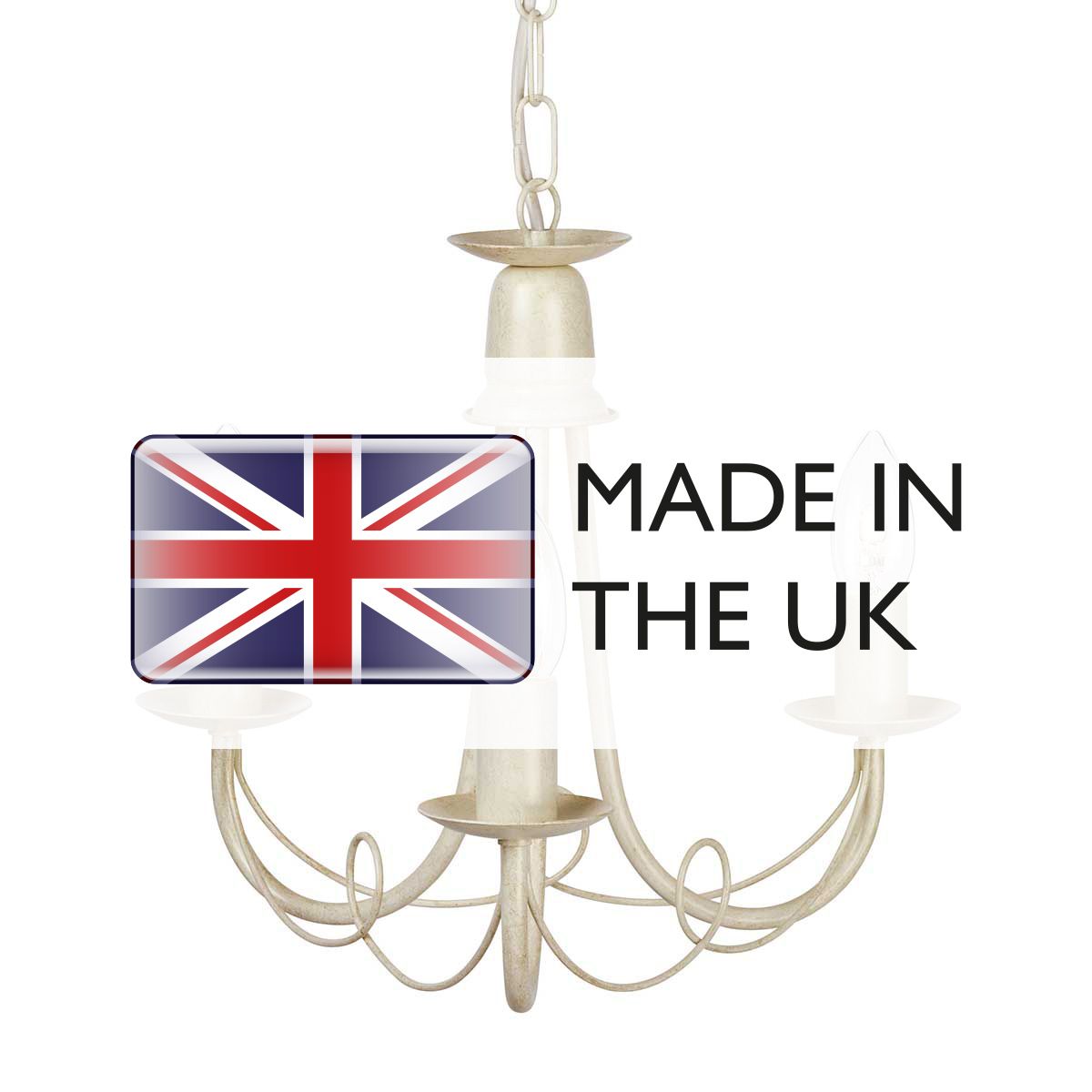 Minster Elegance 3-Light Chandelier in Ivory Gold