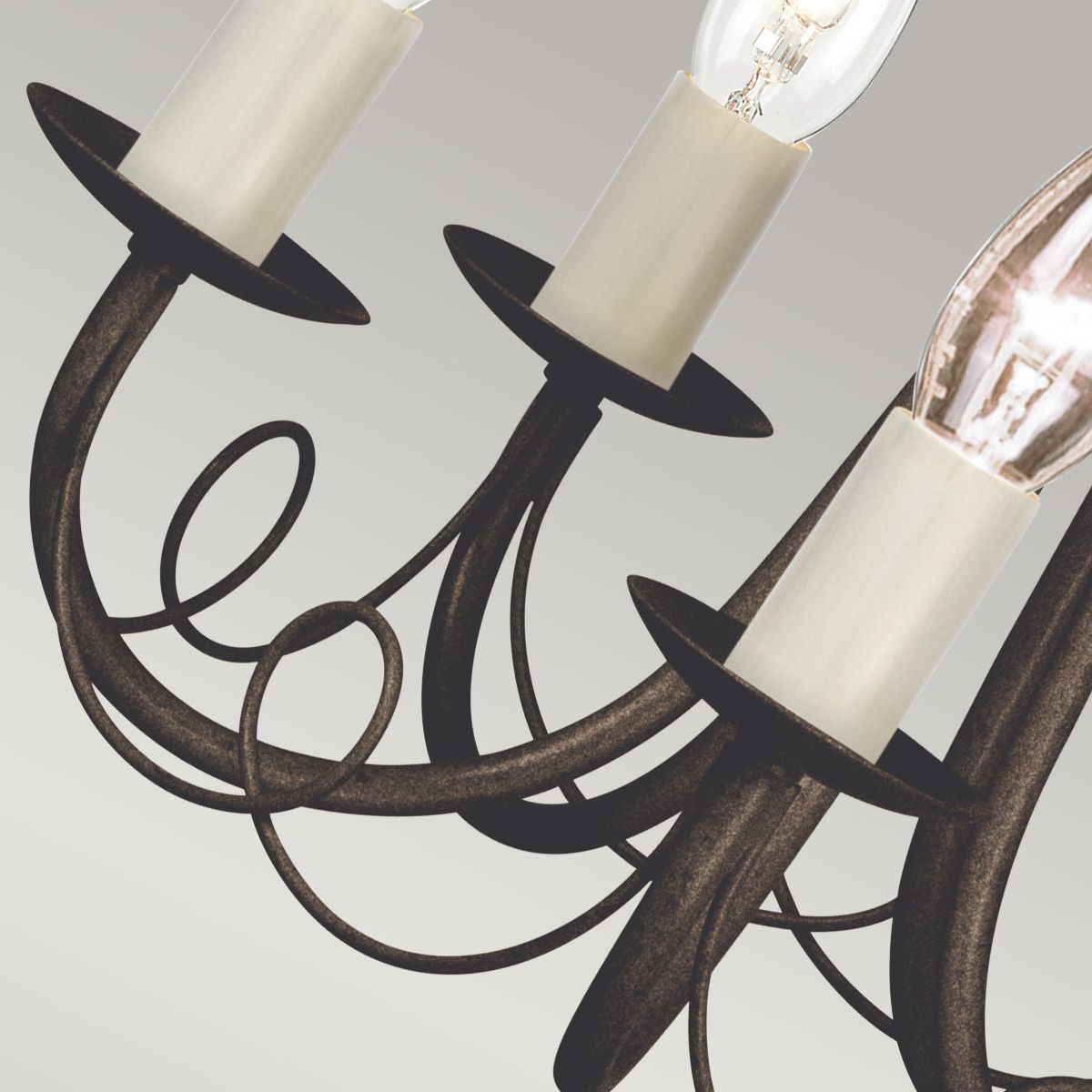Elegant 5-Light Black & Gold Chandelier with Looped Drapes
