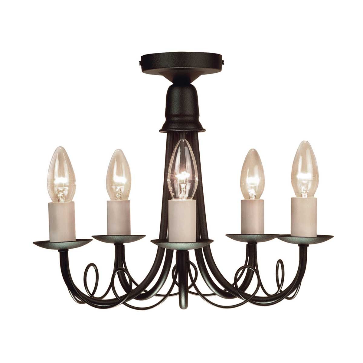 Black Minster 5-Light Metal Chandelier