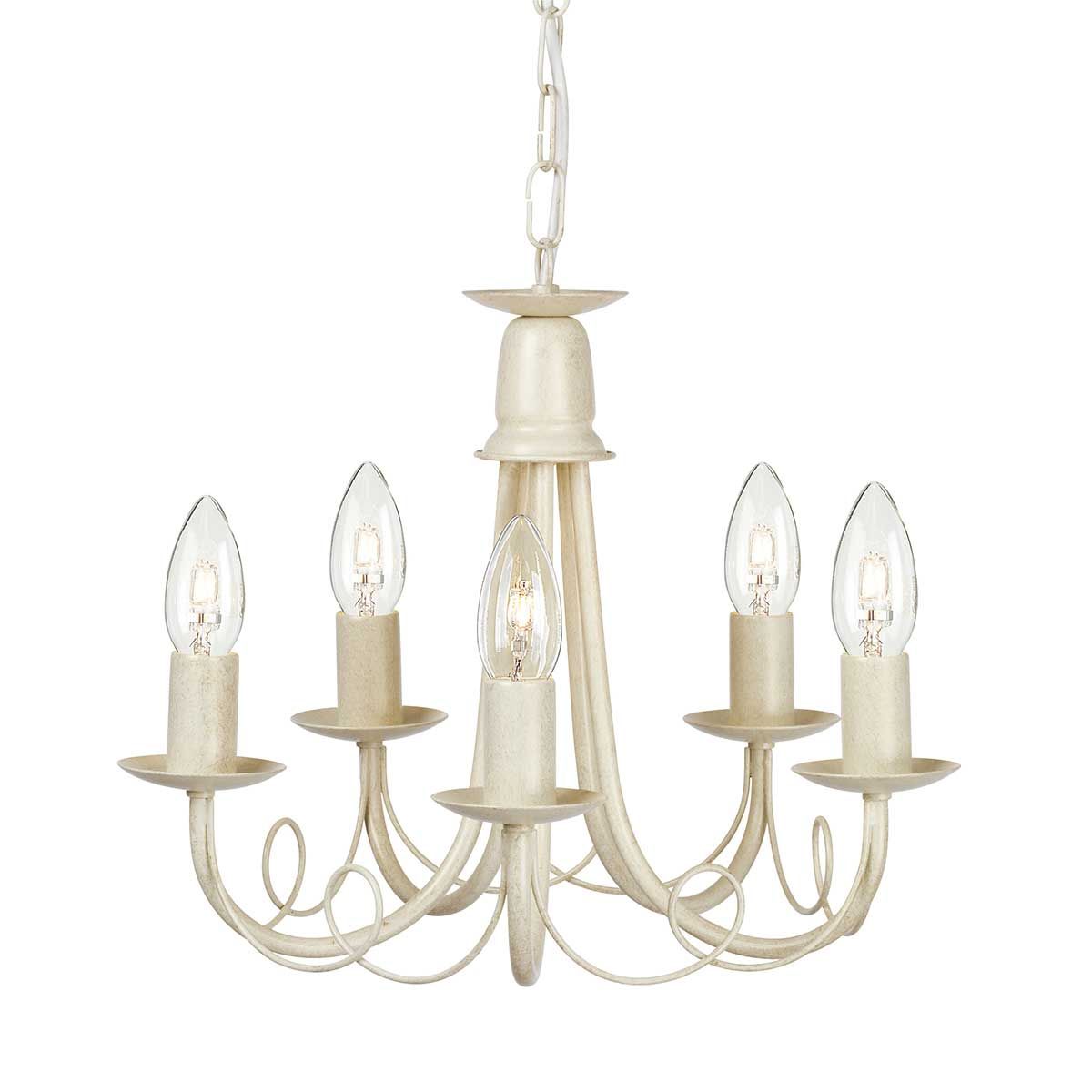 Elegant Minster 5-Light Chandelier in Ivory and Gold