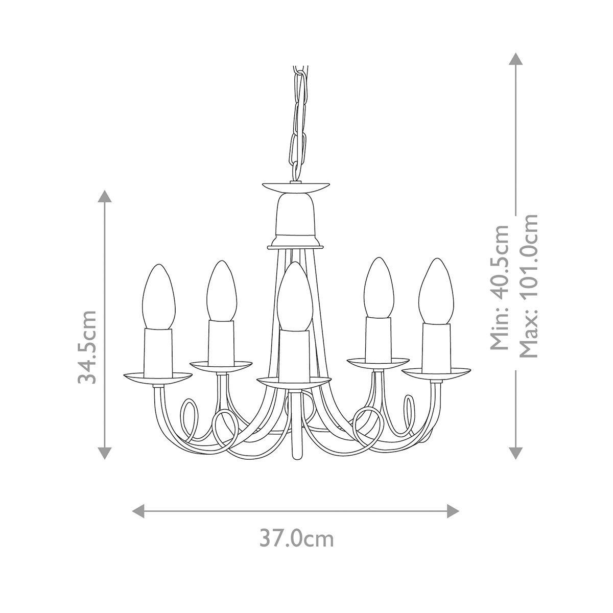 Elegant Minster 5-Light Chandelier in Ivory and Gold