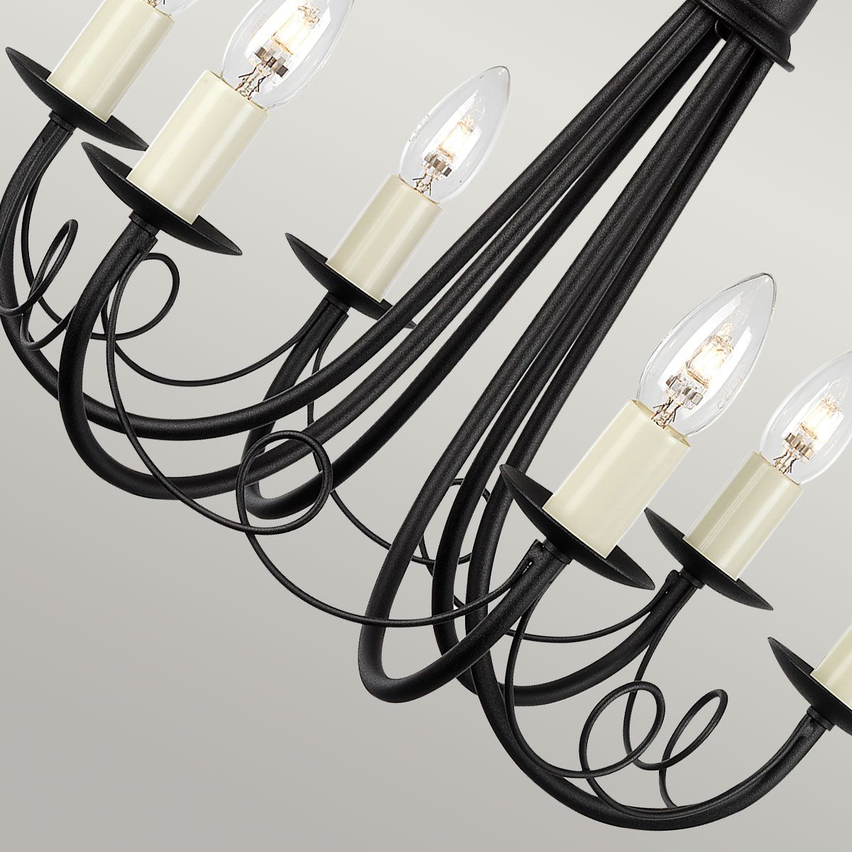 Minster 6-Light Black Metal Chandelier