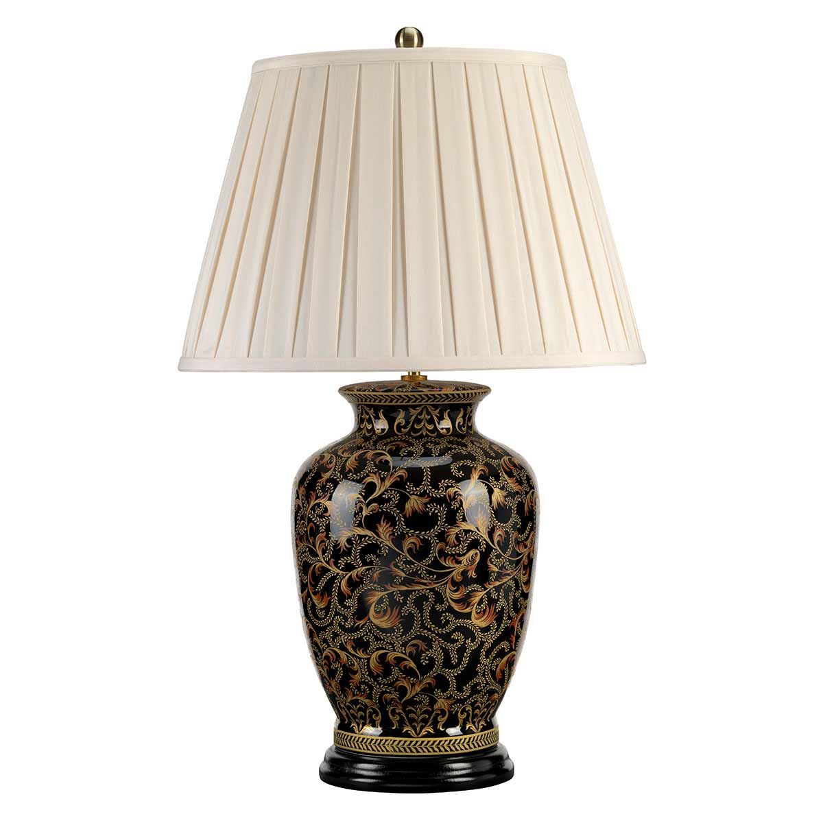 Morris Elegant Gold and Black Porcelain Table Lamp with Shade