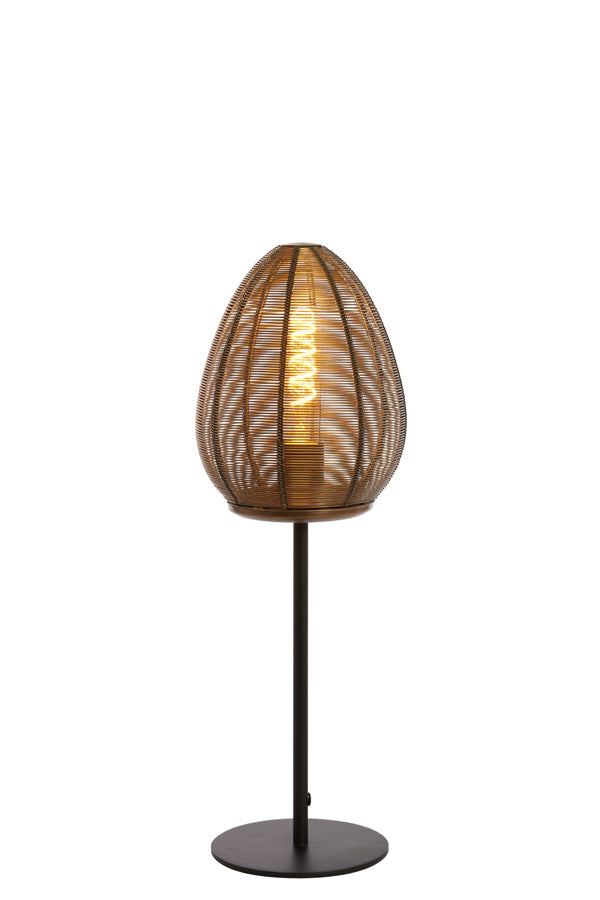 Antique Bronze and Matte Black Table Lamp – Ø18x51 cm Yaelle Design
