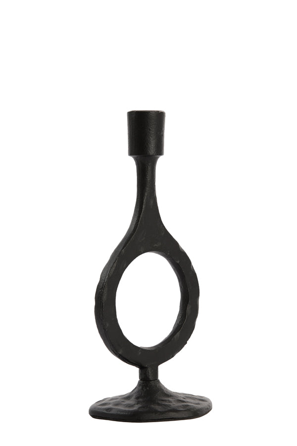 Elegant Matte Black Laredo Candle Holder - 10x25 cm