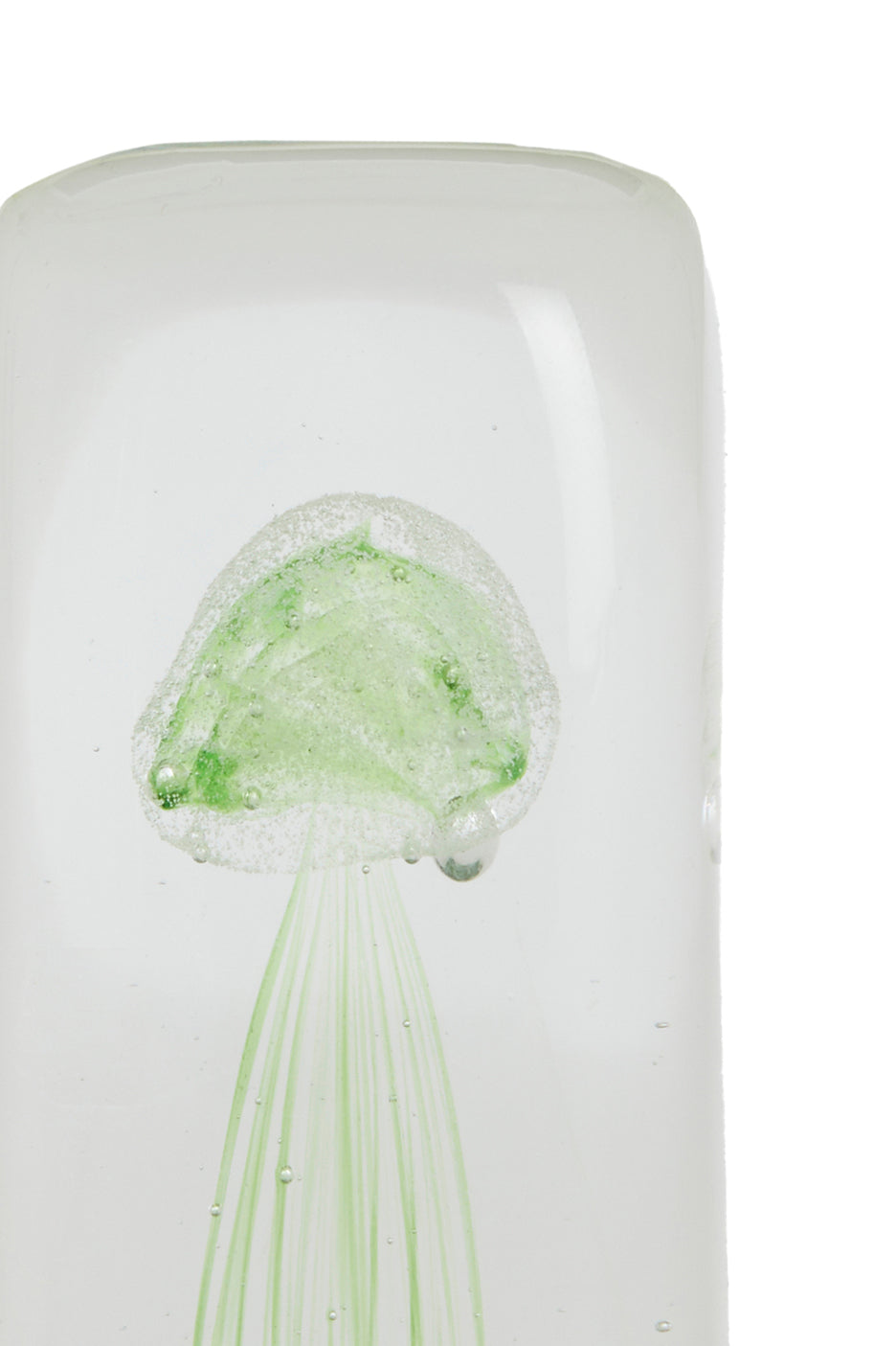 Glowing Green Jellyfish Glass Ornament 5.5x5.5x13 cm