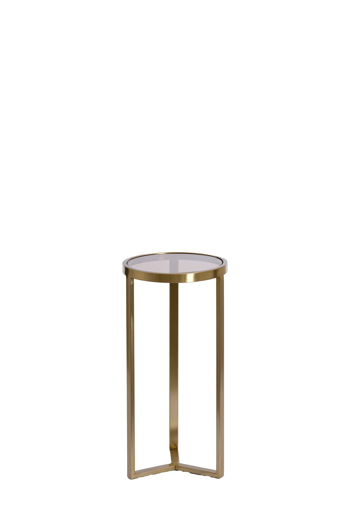 Column Vase Ø30x60.5 cm in Retiro Glass with Brown and Light Gold Finish