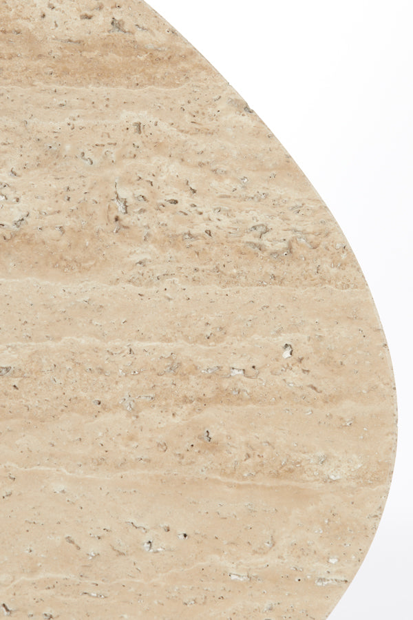 Elegant Sand-and-Brown Travertine Coffee Table - 90x72x31 cm Mahelona